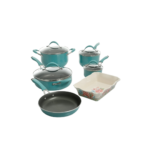 Pioneer Woman Frontier Speckle Aluminum 10-Piece Nonstick Cookware Set