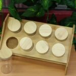 8-Piece Mini Glass Jars w/Wooden Rack