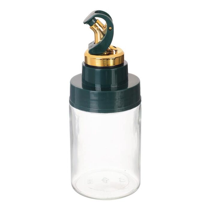 Glass Spice and Jars Set, 4 Pieces,With Stand - Olive Clear - Image 2