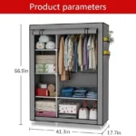 Double Clothing and Hat Rack with Covering - Grey