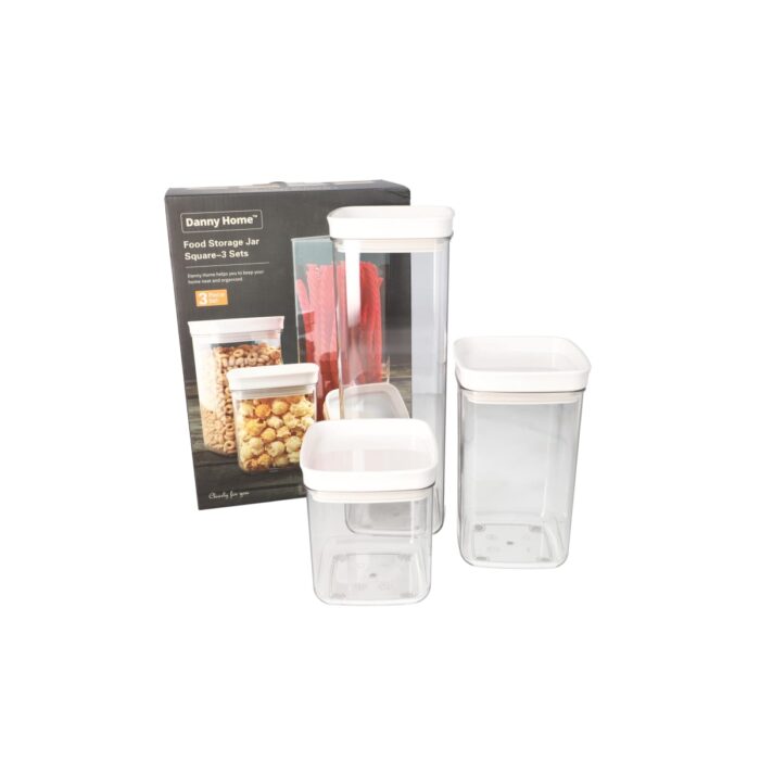 Danny Home Food Storage Jar Square - 3 Sets