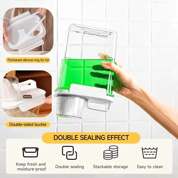 1100ML Plastic Storage Container w/Measuring Cup - Image 4