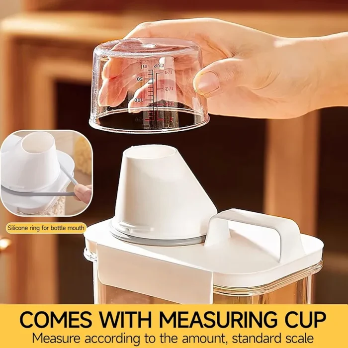 1100ML Plastic Storage Container w/Measuring Cup - Image 3