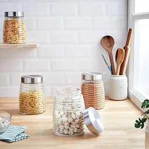 3-Piece Glass Storage Jars with Covers