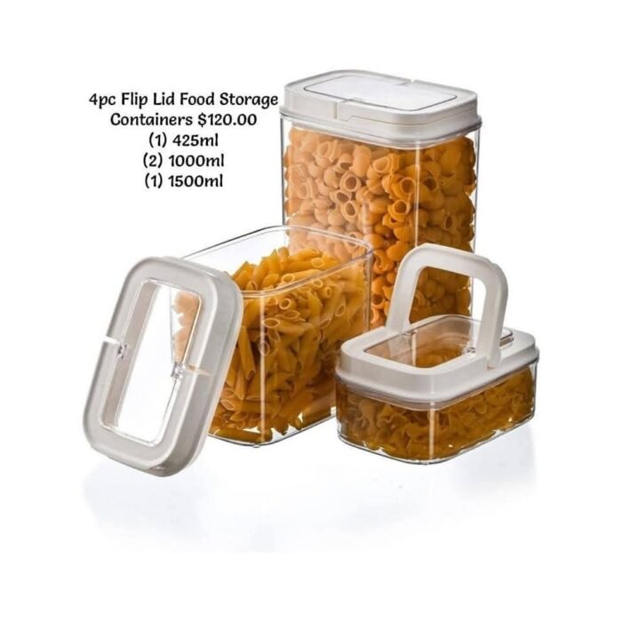 Flip Lid 4pc Food Storage Containers