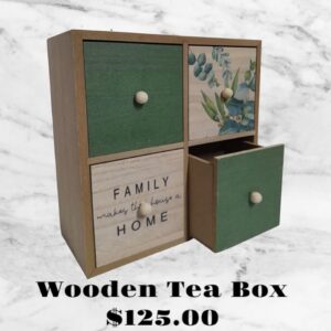 Standing Wooden Teabox  - 4 Drawers