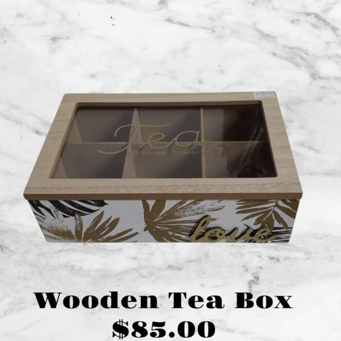 6 Compartment Wooden Teabox  - Love