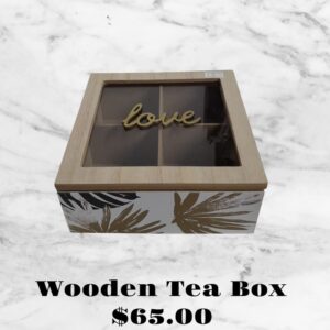 4 Compartment Wooden Teabox  - Love