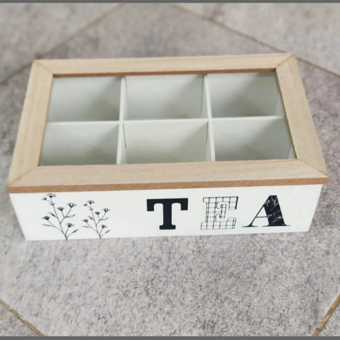 6 Compartment Wooden Teabox - TEA