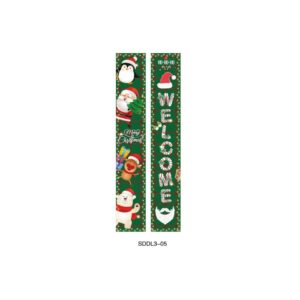 Merry Christmas/Welcome Banner 2pc - Green
