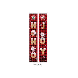 Plaid HO HO HO/JOY Christmas Banner 2pc