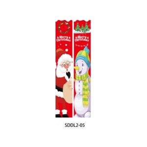 Merry Christmas Banner with Santa and Snowman 2pc