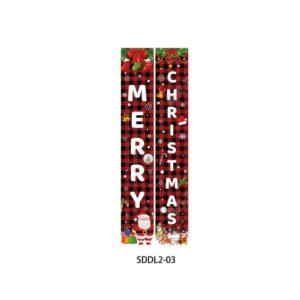Plaid Merry Christmas Banner 2pc
