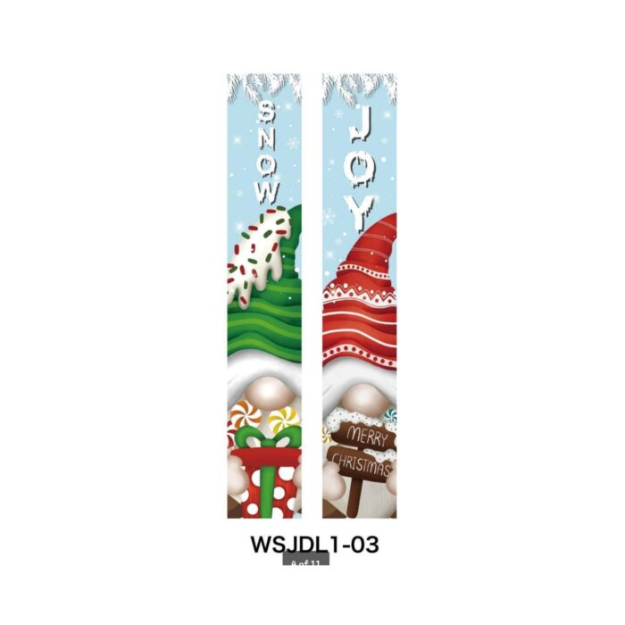 Snow/Joy Christmas Banner with Gnomes 2pc