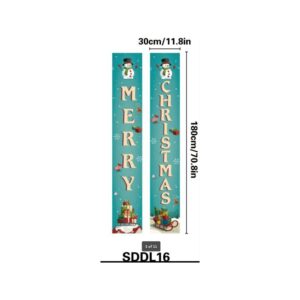 Merry Christmas Banner 2pc  - Teal