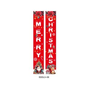 Merry Christmas Banner 2pc - Red