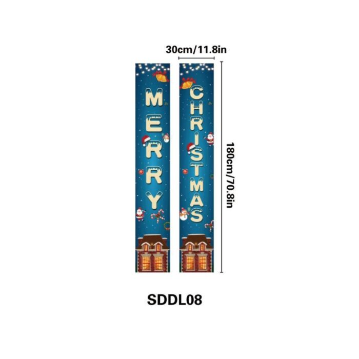 Merry Christmas Banner 2pc - Blue