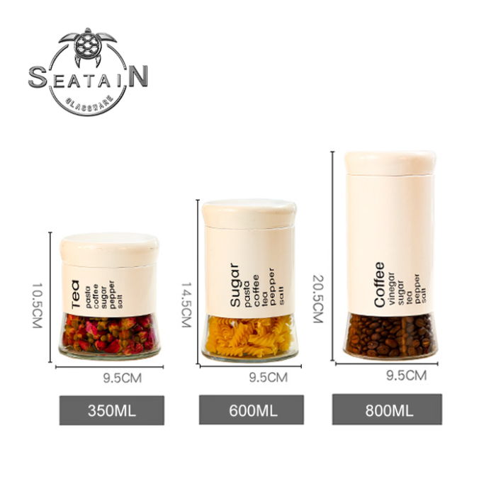 3pc Glass Storage Jars w/Metal Covers - Image 2