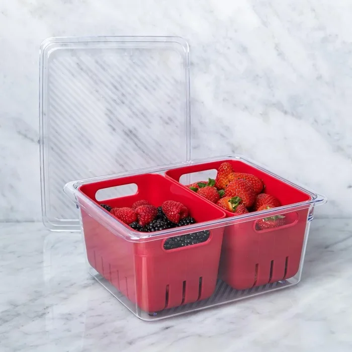 Fridge and Pantry Bin w/Double Inner Baskets - Image 2