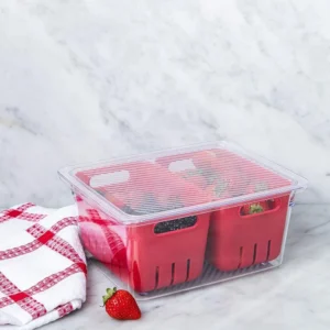 Fridge and Pantry Bin w/Double Inner Baskets