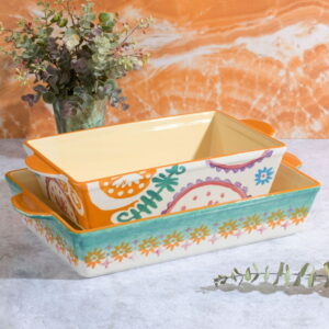 Spice by Tia Mowry - Savory Saffron Honey Gold 2-Piece Stoneware Bakeware Set