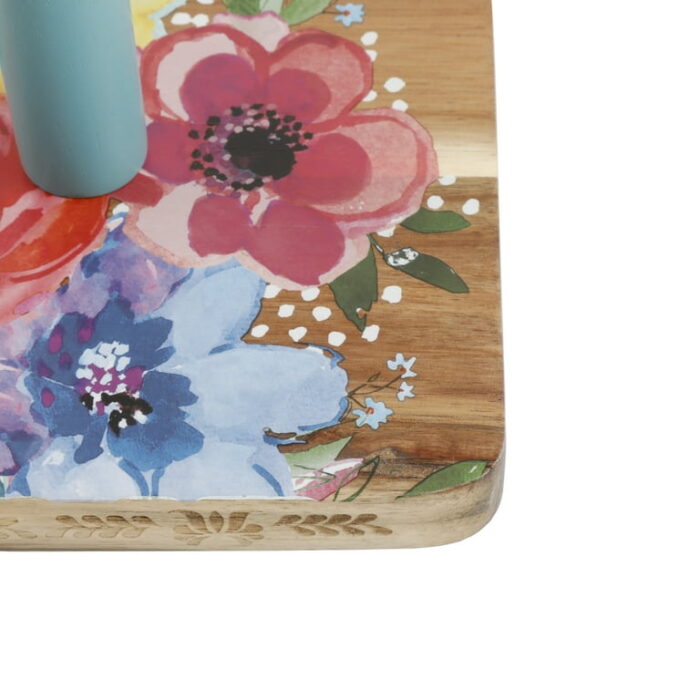 The Pioneer Woman Melody Paper Towel Holder with Clear Acrylic Knob, 13.8-inch, Acacia Wood - Image 4