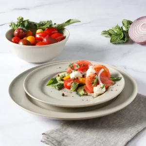 Martha Stewart Portillo 12 Piece Reactive Stoneware Dinnerware Set - Sharkey Gray