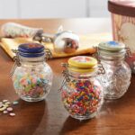 Pioneer Woman 3 pack Floral Medley Mini Clamp Jar Set 3.5" Stainless Steel Clip