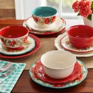 The Pioneer Woman Assorted Dinnerware Set, 12-Piece Set