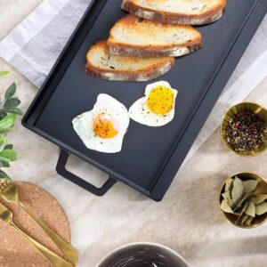 MARTHA STEWART 17 in. Rectangular Preseasoned Cast Iron Reversible Griddle and Grill Pan