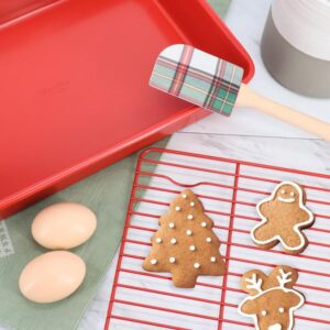 MARTHA STEWART 3-Piece Carbon Steel Bakeware Set in Red and Plaid