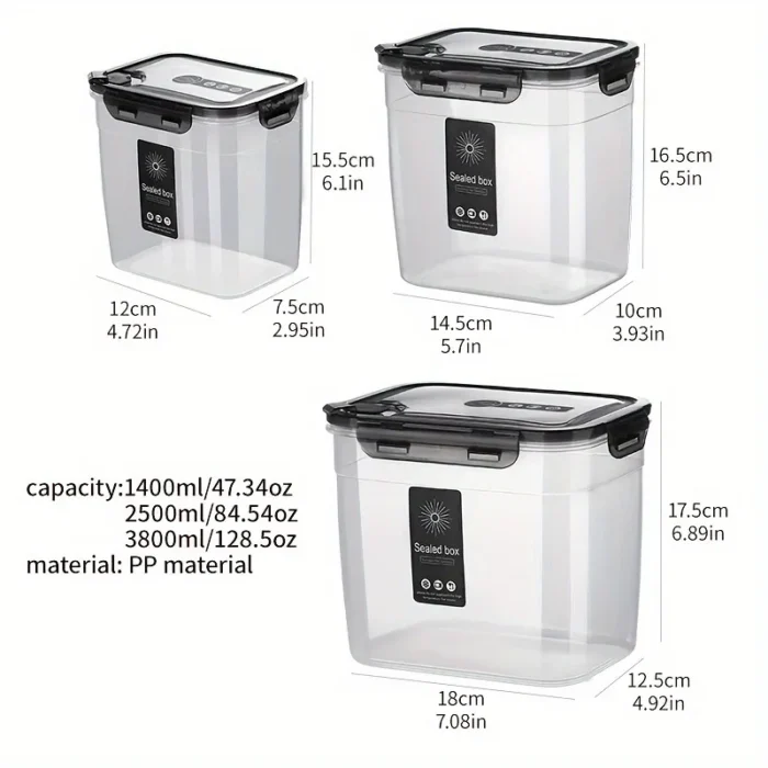 3-Piece Sealed Box Storage Containers - Image 4