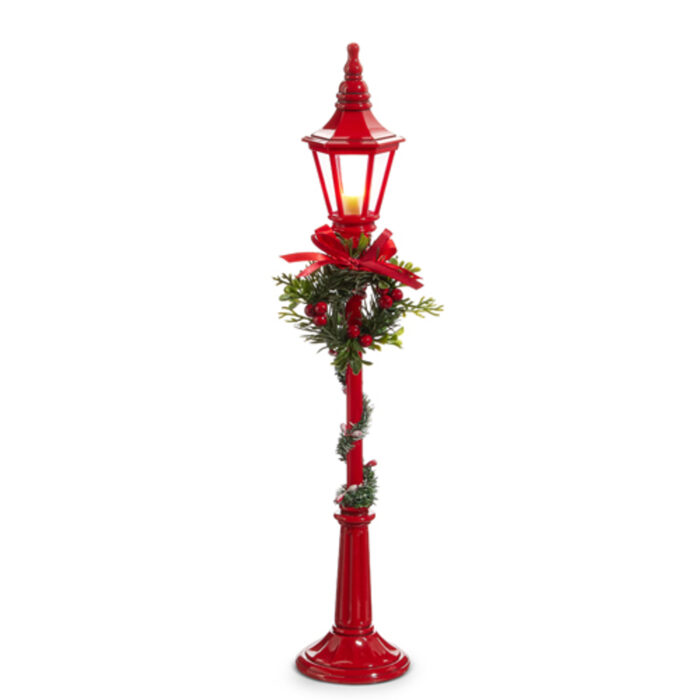 18.5" Christmas Lamp Post with LED candle light - Image 2