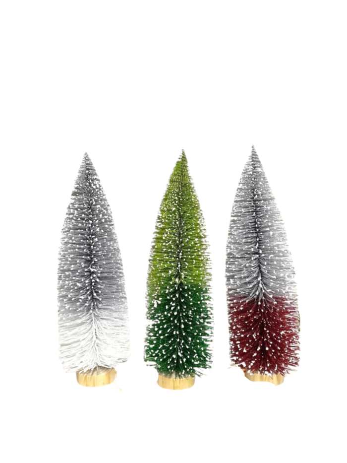 17" Artifical Bottle Brush Christmas Trees