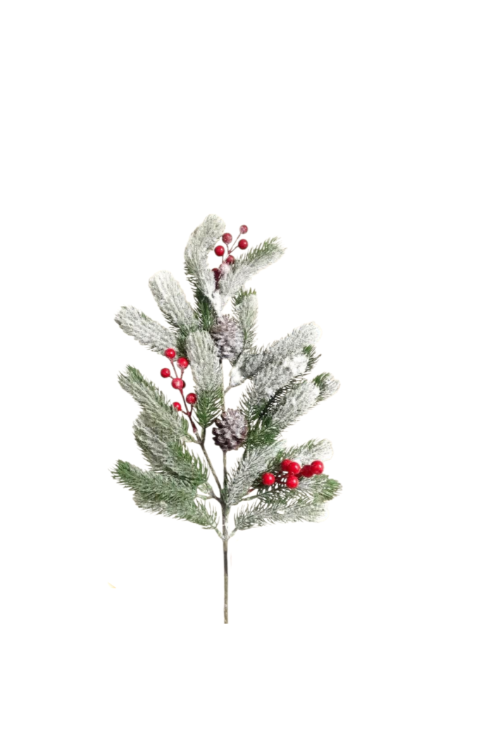 24" Faux Decorative Pine Branch - Image 2