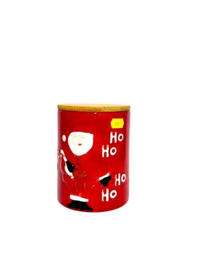 Santa Jars with Bamboo Lids - Ceramic - Image 2