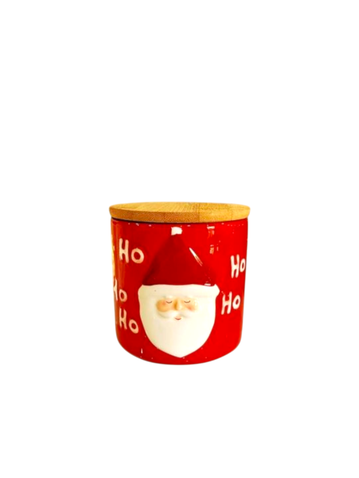 Santa Jars with Bamboo Lids - Ceramic