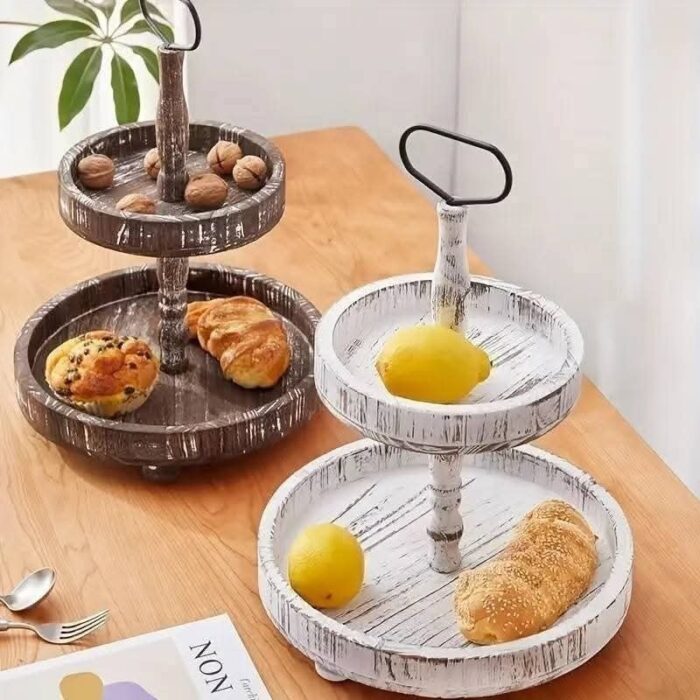 Farmhouse Trays, 2 Tiered Round - Image 2
