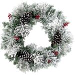 18" Semi Flocked Christmas Wreath