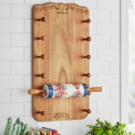 Pioneer Woman 26"×16" Acacia Wood Rolling Pin Holder