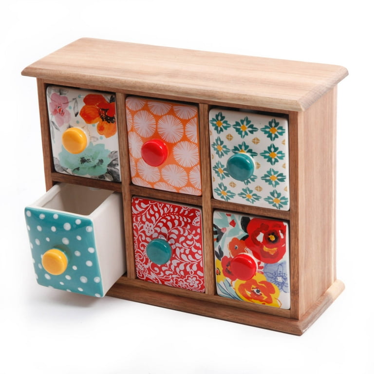 The Pioneer Woman Flea Market 6-Drawer Spice and Tea Box - Image 3